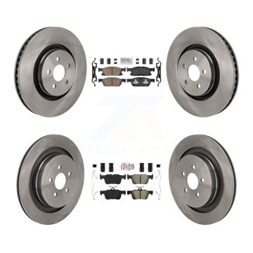 Front Ceramic Rear Semi-Metallic Pad Disc Brake Rotor Kit For 2019 Ford Edge ST with 2.7L K8A-107746