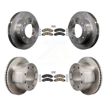 Front Rear Ceramic Pad & Disc Brake Rotors Kit For GMC Sierra 3500 HD Chevrolet Silverado K8A-107754