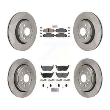 Front Ceramic Rear Semi-Metallic Pad & Brake Rotor Kit For Ram 1500 Jeep Wagoneer Grand L K8A-107800
