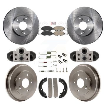 Front Rear Disc Brake Rotors Ceramic Pads And Drum Kit (9Pc) For Honda Fit K8A-107951