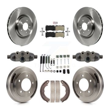 Front Rear Disc Brake Rotors Semi-Metallic Pads And Drum Kit (9Pc) For Mitsubishi Lancer K8A-107953
