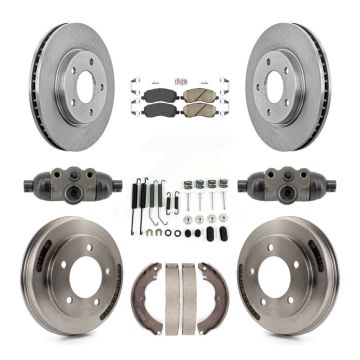 Front Rear Disc Brake Rotors Ceramic Pads And Drum Kit (9Pc) For Mitsubishi Lancer K8A-107954