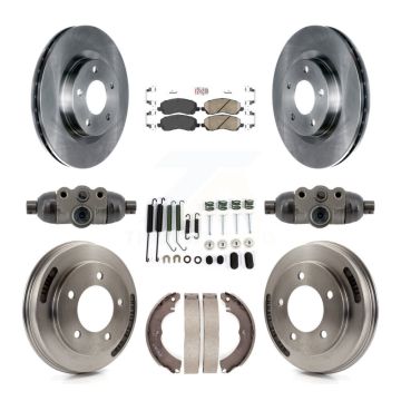 Front Rear Disc Brake Rotor Ceramic Pad And Drum Kit (9Pc) For 2008 Mitsubishi Lancer GTS K8A-107955