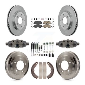 Front Rear Disc Brake Rotors Ceramic Pads And Drum Kit (9Pc) For Mitsubishi Lancer K8A-107956