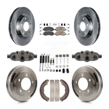 Front Rear Disc Brake Rotor Ceramic Pad And Drum Kit (9Pc) For 2008 Mitsubishi Lancer GTS K8A-107957