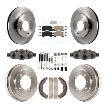 Front Rear Brake Rotor Ceramic Pad & Drum Kit (9Pc) For 2007 Mitsubishi Lancer LS Diamond K8A-107960