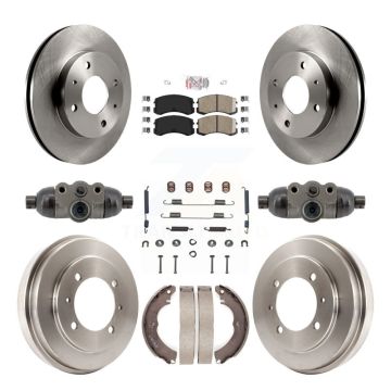 Front Rear Disc Brake Rotors Ceramic Pads And Drum Kit (9Pc) For Mitsubishi Lancer K8A-107961