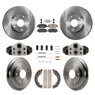 Front Rear Disc Brake Rotors Ceramic Pads And Drum Kit (9Pc) For Honda Civic K8A-107967