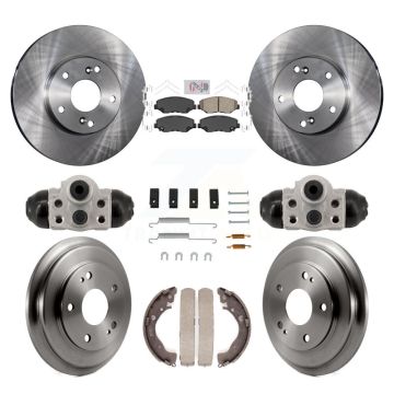 Front Rear Disc Brake Rotors Ceramic Pads And Drum Kit (9Pc) For Honda Civic K8A-107968