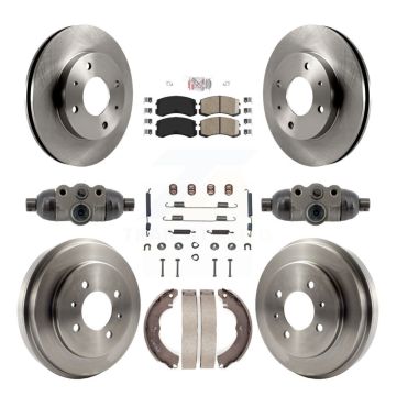 Front Rear Disc Brake Rotors Ceramic Pads And Drum Kit (9Pc) For Mitsubishi Lancer K8A-107973