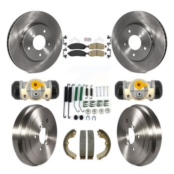 Front Rear Brake Rotor Ceramic Pad Drum Kit (9Pc) For Nissan NV200 Chevrolet City Express K8A-107986