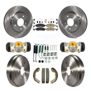Front Rear Brake Rotor Ceramic Pad Drum Kit (9Pc) For Nissan NV200 Chevrolet City Express K8A-107987
