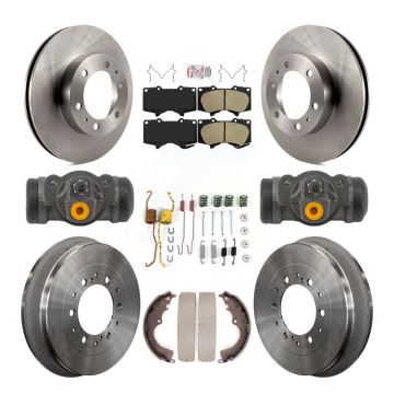 Front Rear Brake Rotor Ceramic Pad And Drum Kit (9Pc) For Toyota Tacoma With 6 Lug Wheels K8A-107988
