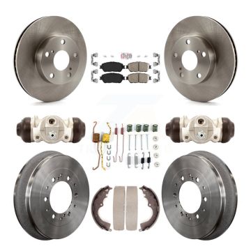 Front Rear Brake Rotor Ceramic Pad Drum Kit (9Pc) For Toyota Tacoma 4WD With 5 Lug Wheels K8A-107991