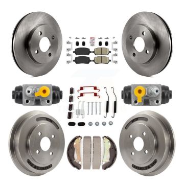 Front Rear Disc Brake Rotors Ceramic Pad & Drum Kit (9Pc) For Chevrolet Cobalt Pontiac G5 K8A-107995