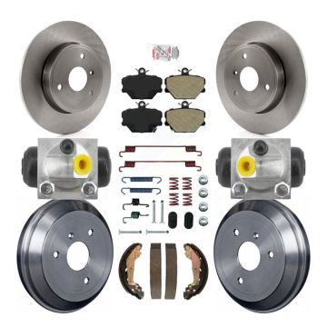 Front Rear Disc Brake Rotors Semi-Metallic Pads And Drum Kit (9Pc) For Smart Fortwo K8A-108000