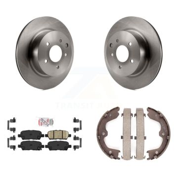 Rear Disc Rotors Ceramic Pads Parking Shoes Kit For Nissan Maxima INFINITI QX50 EX35 G25 K8A-108069