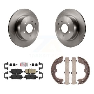 Rear Disc Rotors Ceramic Pads Parking Shoes Kit For Nissan Maxima INFINITI QX50 EX35 G25 K8A-108070