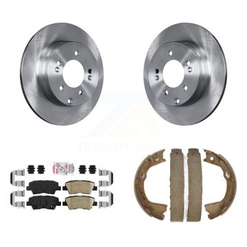 Rear Disc Rotors Ceramic Pads Parking Shoes Kit For Kia Optima With Manual Brake K8A-108090