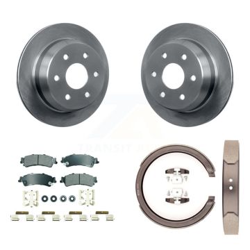 Rear Disc Rotors Semi-Metallic Pads Parking Shoes Kit For Chevrolet GMC Silverado 1500 XL K8A-108096