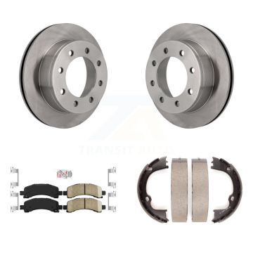 Rear Disc Rotors Ceramic Pads And Parking Shoes Kit For GMC Chevrolet Savana 2500 Express K8A-108118