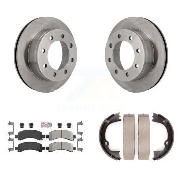 Rear Disc Rotors Semi-Metallic Pads Parking Shoes Kit For GMC Chevrolet Savana 2500 3500 K8A-108120