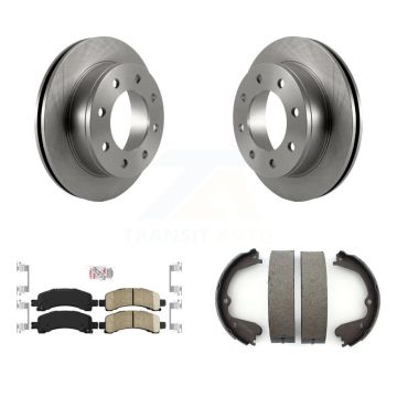 Rear Disc Rotors Ceramic Pads Parking Shoes Kit For 2008-2012 GMC Savana 3500 Cutaway Van K8A-108122
