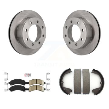 Rear Disc Rotors Ceramic Pads Parking Shoes Kit For 2008-2012 GMC Savana 3500 Cutaway Van K8A-108123