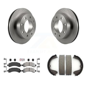 Rear Disc Rotors Semi-Metallic Pads And Parking Shoes Kit For GMC Savana 3500 Cutaway Van K8A-108124