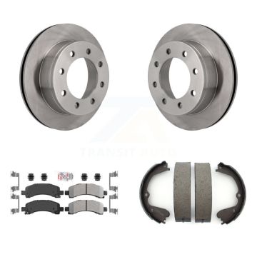 Rear Disc Rotors Semi-Metallic Pads And Parking Shoes Kit For GMC Savana 3500 Cutaway Van K8A-108125