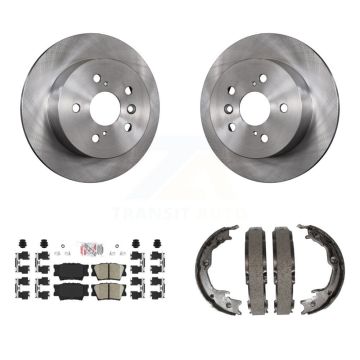 Rear Disc Rotors Ceramic Pads Parking Brake Shoes Kit For Toyota Camry Lexus ES350 Avalon K8A-108128