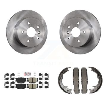 Rear Disc Rotors Ceramic Pads Parking Brake Shoes Kit For Toyota Camry Lexus ES350 Avalon K8A-108129