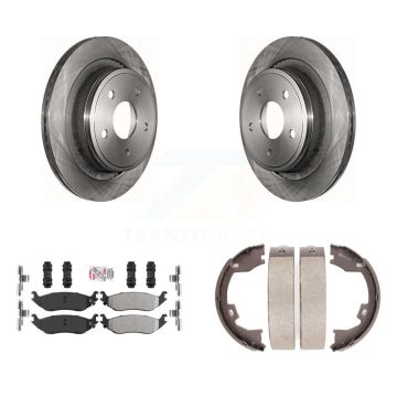 Rear Disc Rotors Semi-Metallic Pads And Parking Brake Shoes Kit For Dodge Ram 1500 K8A-108166