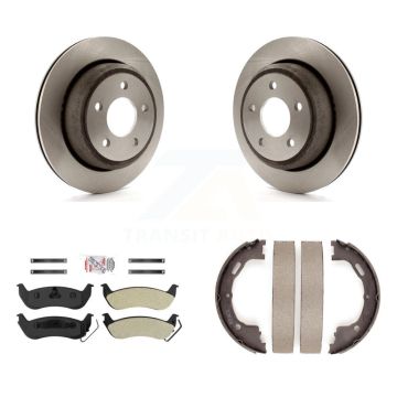 Rear Disc Rotors Semi-Metallic Pads & Parking Brake Shoes Kit For Ford Ranger Mazda B2300 K8A-108174