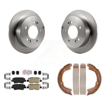 Rear Disc Rotors Ceramic Pads And Parking Brake Shoes Kit For Hyundai Sonata 2.4L K8A-108199