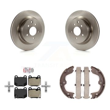 Rear Disc Rotors Semi-Metallic Pads Parking Brake Shoes Kit For Nissan 350Z INFINITI G35 K8A-108223