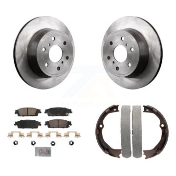 Rear Disc Rotors Ceramic Pads & Parking Shoes Kit For GMC Chevrolet Sierra 1500 Silverado K8A-108236