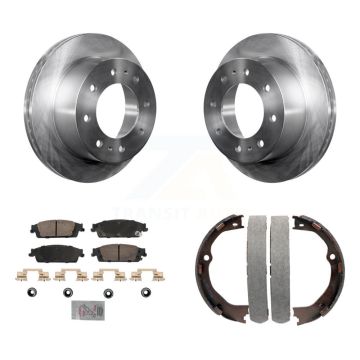 Rear Disc Rotors Ceramic Pads And Parking Brake Shoes Kit For Chevrolet Suburban K8A-108239