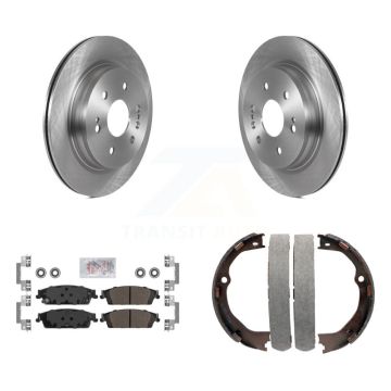 Rear Disc Rotors Semi-Metallic Pads Parking Shoes Kit For Chevrolet Silverado 1500 LD GMC K8A-108241