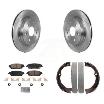 Rear Disc Rotors Ceramic Pads Parking Shoes Kit For 2019 Chevrolet Silverado 1500 LD GMC K8A-108242
