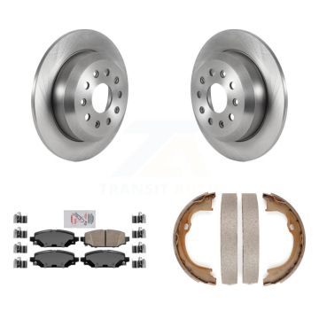 Rear Disc Rotors Ceramic Pads & Parking Brake Shoes Kit For 2018-2020 Jeep Wrangler Sport K8A-108248