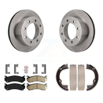 Rear Disc Rotors Ceramic Pads Parking Shoes Kit For GMC Chevrolet Silverado 2500 HD 3500 K8A-108250