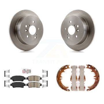 Rear Disc Rotors Ceramic Pads And Parking Brake Shoes Kit For 2004-2010 Toyota Sienna K8A-108271