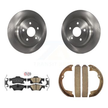 Rear Disc Rotors Ceramic Pads And Parking Shoes Kit For Dodge Durango Jeep Grand Cherokee K8A-108301