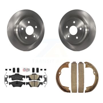 Rear Disc Rotors Ceramic Pads And Parking Shoes Kit For Dodge Durango Jeep Grand Cherokee K8A-108303