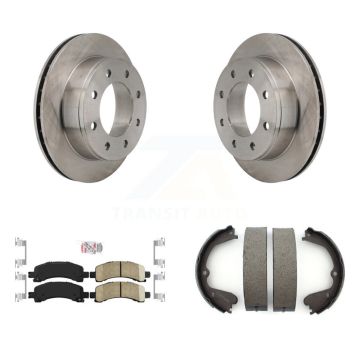 Rear Disc Rotors Ceramic Pads And Parking Shoes Kit For 2012 GMC Savana 3500 Cutaway Van K8A-108320