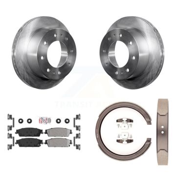 Rear Disc Rotors Semi-Metallic Pads Parking Shoes Kit For Chevrolet Silverado 1500 Hybrid K8A-108361