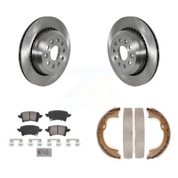 Rear Disc Rotors Ceramic Pads And Parking Brake Shoes Kit For Jeep Wrangler Gladiator K8A-108392