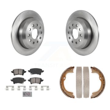 Rear Disc Rotors Ceramic Pads And Parking Brake Shoes Kit For Jeep Wrangler K8A-108393