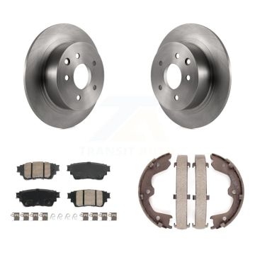 Rear Disc Rotors Ceramic Pads And Parking Brake Shoes Kit For 2019 Nissan Altima AWD K8A-108398